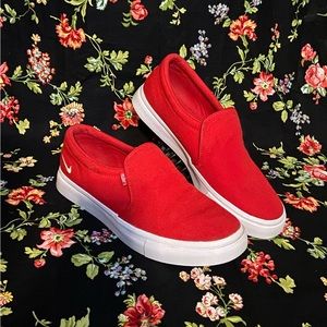Nike Red Slip On Shoes
